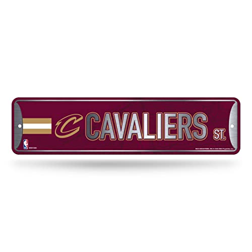 Rico Industries NBA Cleveland Cavaliers Metal Street Sign Metal Street Sign 4' x 15' Home Décor - Bedroom - Office - Man Cave