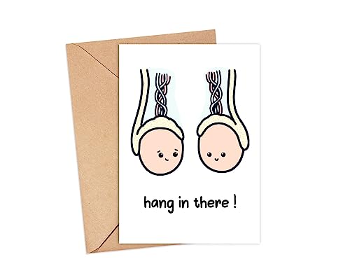 Hang In There Card - Encouragement Card Gift For Men's - Vasectomy Card Gift For Doctor-Nurse - Medical Pun Card - Testicular Cancer Card - Greeting Card - Funny Testicles Card - Cute Medical Card