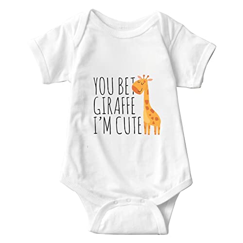 listery You Bet Giraffe I'm Cute Baby Onesie Giraffe Baby Clothes Newborn Giraffe Bodysuits Infant Boys Girls 0-12 Months