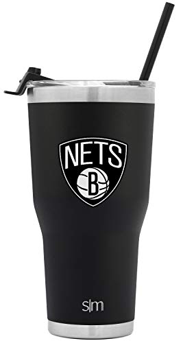 Simple Modern NBA Brooklyn Nets 30oz Tumbler with Flip Lid and Straw Insulated Stainless Steel Travel Mug Classic