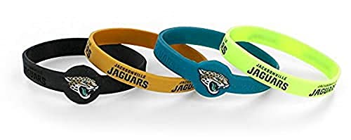 Aminco NFL Jacksonville Jaguars Silicone Bracelets, 4-Pack