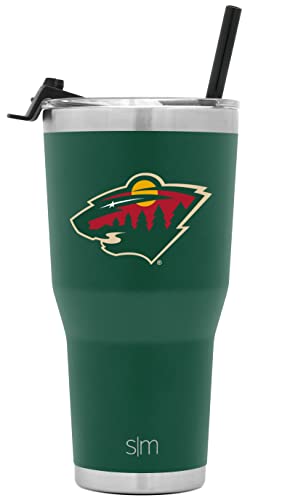 Simple Modern Officially Licensed NHL Minnesota Wild 30oz Cruiser Tumbler Insulated Travel Mug Cup with Flip Lid and Straw
