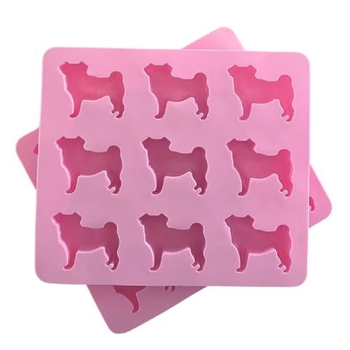 Pug Life Shop Pug Shaped Silicone Ice Cube Molds and Tray, Pug Lover Gift