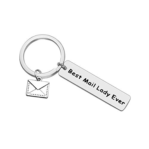 Vadaka Appreciation Jewelry for Post Service Worker Gifts Keychain for Woman Thank You Gift for Postal Worker Mail Carrier Keychain for Mailwomen Post Carrier Gifts Best Mail Lady Ever Keyring