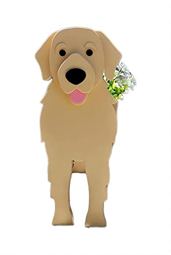 Bamboo's Grocery LoKii Golden Retriever Dog Planter, Cute Dog Plant Pot, Animal Shape Plant Containers, for Outdoor Indoor and Garden Decoration Plants