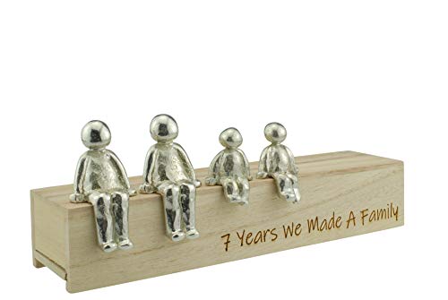 7th Anniversary Idea - 7 Years We Made A Family Metal Ornament - Choose Your Family Combination (2 Children)