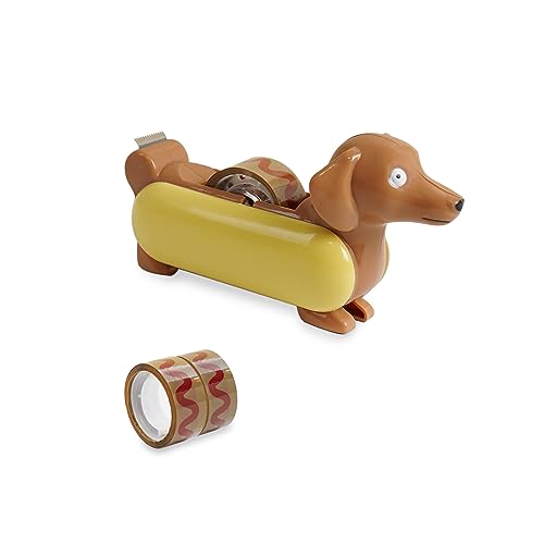 YOBRO Animal Mini Tape Dispenser Hotdog Style, The Tastiest Way to Stick Things Together, Mini Animal Stationery for Home Office, Cute and Funny Desk Supplies Gift for Kids Adults (WSG12565)