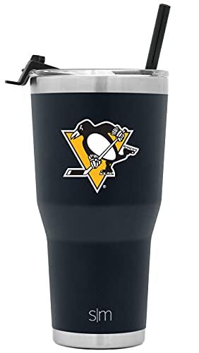 Simple Modern Officially Licensed NHL Pittsburgh Penguins 30oz Cruiser Tumbler Insulated Travel Mug Cup with Flip Lid and Straw