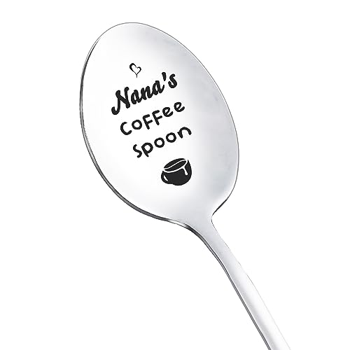 Gift for Nana from Granddaughter Grandson Funny Nana's Coffee Spoon for Grandma Nana Coffee Tea Lover Gifts Spoon for Nana Grandmother Christmas Gifts Stainless Steel Spoons
