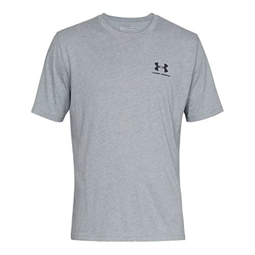 Under Armour Men's Sportstyle Left Chest Short-Sleeve T-Shirt , Steel Light Heather (036)/Black, Medium