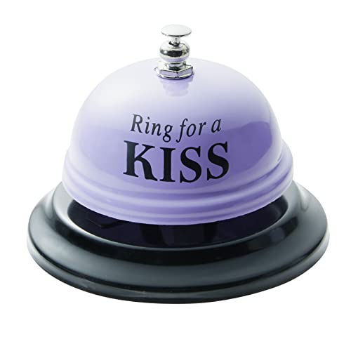 Juvale Novelty Ring for a Kiss Service Desk Bell, Funny Gifts for Him and Her, Valentine, Anniversary (Purple, 2.5 In)