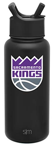Simple Modern Officially Licensed NBA Sacramento Kings Water Bottle with Straw Lid | Vacuum Insulated Stainless Steel 32oz Thermos | Summit Collection | Sacramento Kings