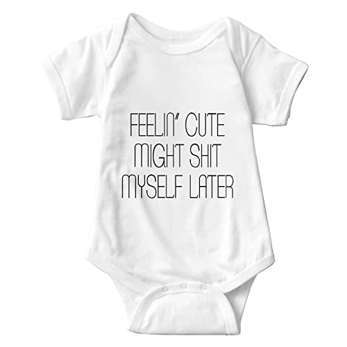 listery Funny Baby Onesie New Baby Girls Boys Baby Feelin' Cute Announcements Ideas 0-6 Months For Newborn Babies Baby