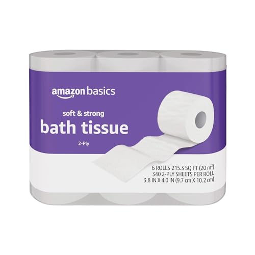 Amazon Basics Toilet Paper Soft and Strong, 6 rolls