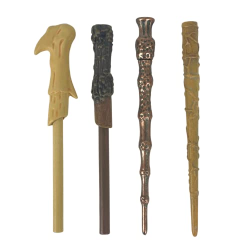 Harry Potter Wizarding World Wand Pens Set of 4 - Voldemort, Hermione, Dumbledore Wands