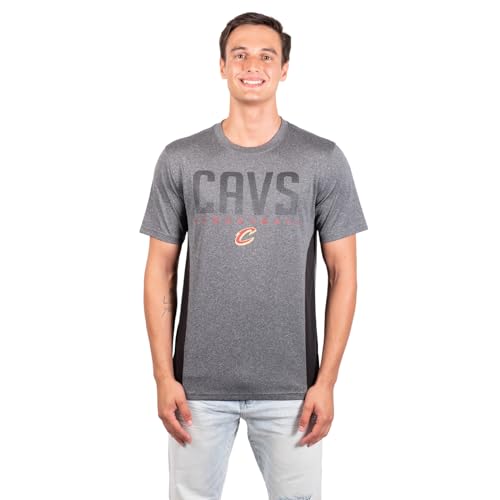 Ultra Game NBA Cleveland Cavaliers Mens Active Tee Shirt, Charcoal Heather, Medium
