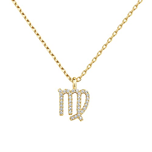 PAVOI 14K Yellow Gold Plated CZ Astrology Necklace Astrology Necklace | Astrology Gifts For Women | Zodiac Necklaces | Virgo Necklace