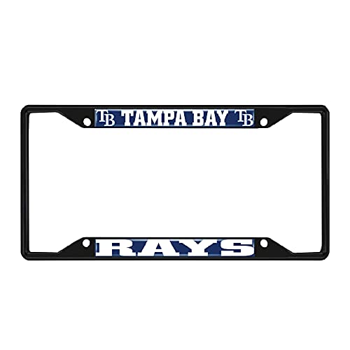 Fan Mats 31322: Tampa Bay Rays Metal License Plate Frame Black Finish