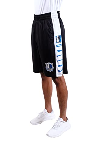 Ultra Game NBA Dallas Mavericks Mens Mesh Basketball Shorts, Black, Large