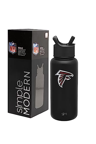 Simple Modern Officially Licensed NFL Atlanta Falcons Water Bottle with Straw Lid | Vacuum Insulated Stainless Steel 32oz Thermos | Summit Collection | Atlanta Falcons