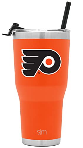 Simple Modern Officially Licensed NHL Philadelphia Flyers 30oz Cruiser Tumbler Insulated Travel Mug Cup with Flip Lid and Straw