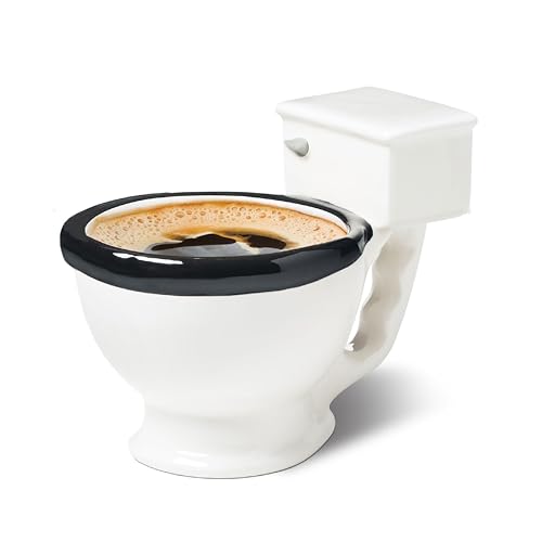 BigMouth Inc Toilet Mug - Funny Coffee Cup for Men, Women - Novelty Toilet Bowl Mug - Hilarious Gag Gift for Holidays, Birthday, Secret Santa Party - Ceramic Bathroom Mug for Home, Office - 12 Oz
