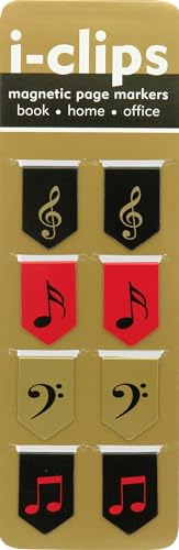 Music i-clips Magnetic Page Markers (Set of 8 Magnetic Bookmarks) (English, Italian, German and French Edition)