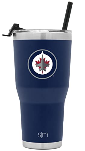 Simple Modern Officially Licensed NHL Winnipeg Jets 30oz Cruiser Tumbler Insulated Travel Mug Cup with Flip Lid and Straw