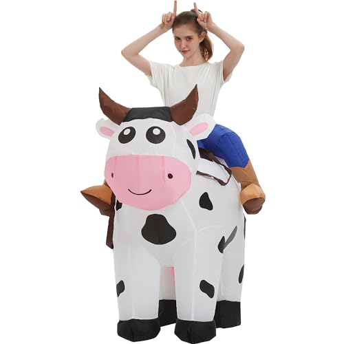 tasanor Blow Up Cow Costumes for Adults,Inflatable Costume Adult,Inflatable Cow Costume,Halloween Costumes for Men/Women (63INCH)