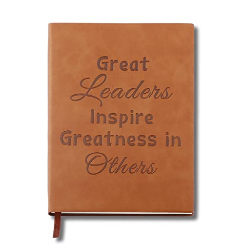 Boss Appreciation Gift Mentor Gift Notebook Great Leaders Notebook Leader Supervisor PM Mentor Retirement Gift Coworker Farewell Leather Journal Notebooks (Great)
