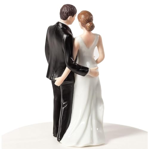 Wedding Collectibles Funny Sexy Tender Touch Wedding Cake Topper with Bride and Groom | Fun, Sexy, Humorous Figurine | Fine Porcelain | 5.25 Inches