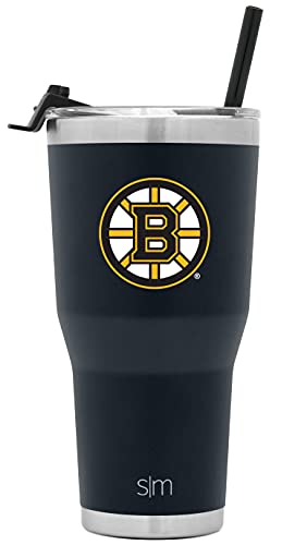 Simple Modern Officially Licensed NHL Boston Bruins 30oz Cruiser Tumbler Insulated Travel Mug Cup with Flip Lid and Straw