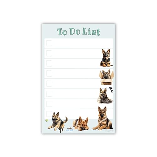 German Shepherd Sticky Notepad to Do List | Kawaii Dog Lover Gifts for Women | Office School Supply Sticky Notes 4'x6' 50 Pages