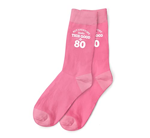 80th Birthday Gift Vintage Novelty Pink Women’s Socks Keepsake Idea 80 Years Old