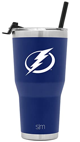 Simple Modern Officially Licensed NHL Tampa Bay Lightning 30oz Cruiser Tumbler Insulated Travel Mug Cup with Flip Lid and Straw