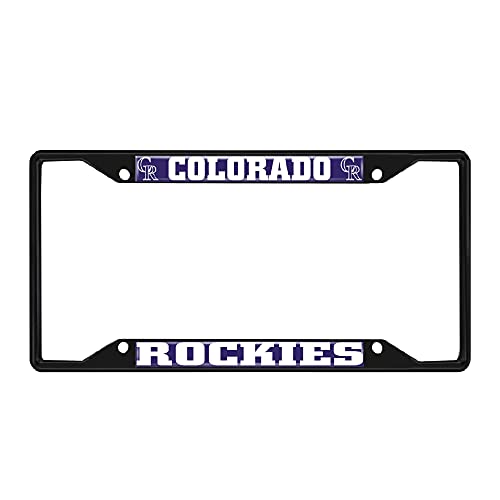 Fan Mats 31304: Colorado Rockies Metal License Plate Frame Black Finish