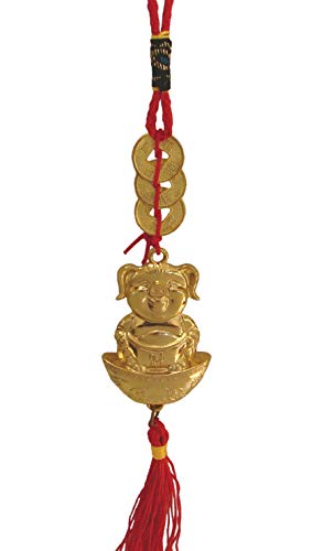 Feng Shui Import Shinning Gold Pig Charm for Chinese Lunar Year of Pig