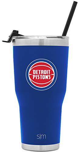 Simple Modern NBA Detroit Pistons 30oz Tumbler with Flip Lid and Straw Insulated Stainless Steel Travel Mug Classic