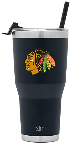 Simple Modern Officially Licensed NHL Chicago Blackhawks 30oz Cruiser Tumbler Insulated Travel Mug Cup with Flip Lid and Straw