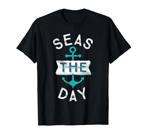 Funny Cruise Shirt Saying Seas Day Teal Nautical Anchor Gift T-Shirt