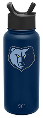 Simple Modern Officially Licensed NBA Memphis Grizzlies Water Bottle with Straw Lid | Vacuum Insulated Stainless Steel 32oz Thermos | Summit Collection | Memphis Grizzlies