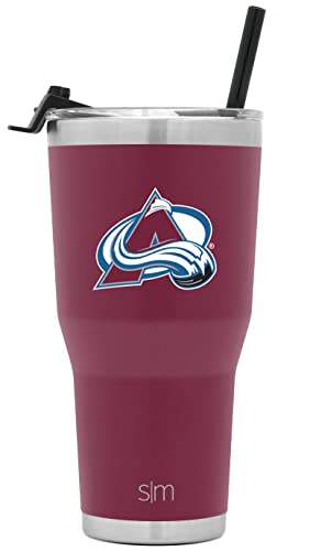 Simple Modern Officially Licensed NHL Colorado Avalanche 30oz Cruiser Tumbler Insulated Travel Mug Cup with Flip Lid and Straw