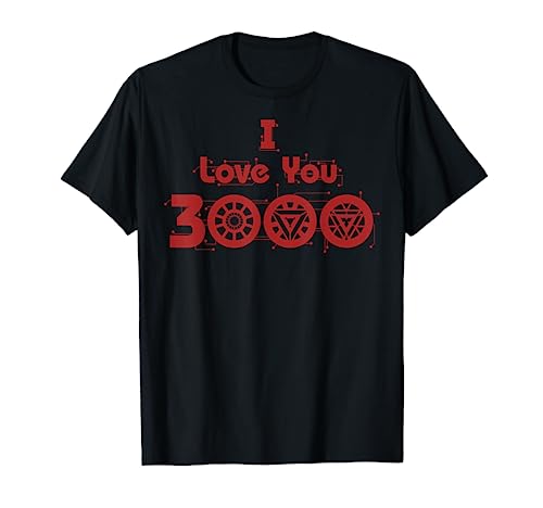 Marvel Avengers Endgame I Love You 3000 Arc Reactor Symbols T-Shirt