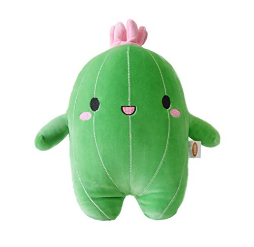 BABOLI Cuddly Cactus Stuffed Plant Animal with Smile Face and Pink Antenna Honey Cacti Plush Soft Toy Pretty Sweet Mascot Gifts for Kids Girls and Boys Present for Birthday or Party 10 Inches