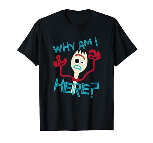 Disney Pixar Toy Story 4 Cute Forky Why Am I Here? Logo T-Shirt