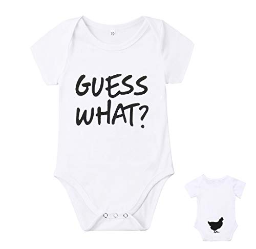 MAINESAKA Newborn Baby GOT My Mind ON My Mommy Paws Funny Bodysuits Rompers Outfits Grey White 0-18M (Z-Z Guess What, 0-3M)