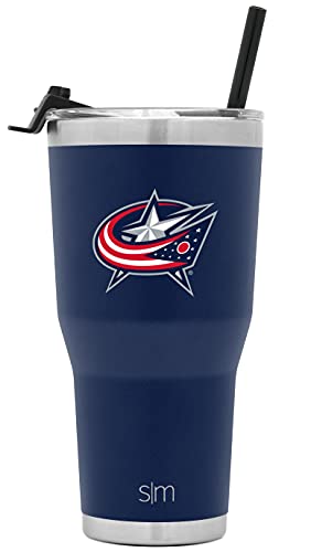 Simple Modern Officially Licensed NHL Columbus Blue Jackets 30oz Cruiser Tumbler Insulated Travel Mug Cup with Flip Lid and Straw