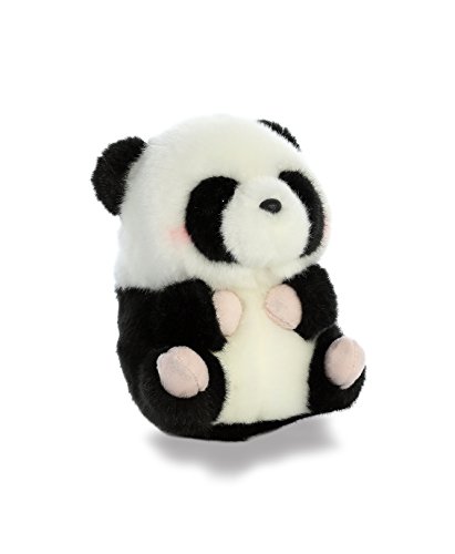 Aurora® Round Rolly Pet™ Precious Panda™ Stuffed Animal - Adorable Companions - On-The-Go Fun - White 5 Inches