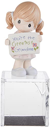 Precious Moments Little Girl Figurine for Grandma | You're The Greatest Grandma, Bisque Porcelain Figurine | Gift for Grandma | Hand-Painted