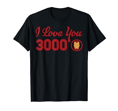Marvel Avengers Endgame Iron Man I Love You 3000 Red Logo T-Shirt